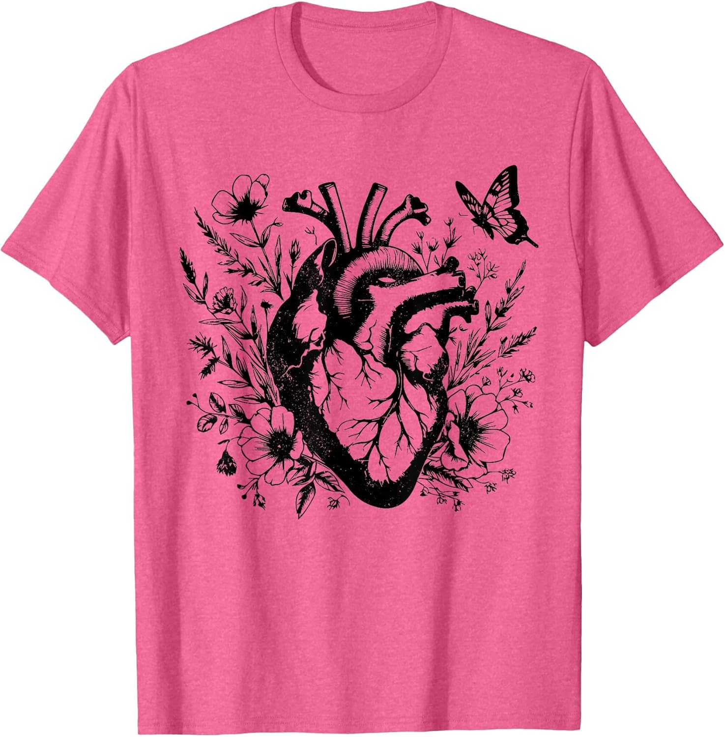 Vintage Floral Anatomical Organ Heart Graphic Cardiologist