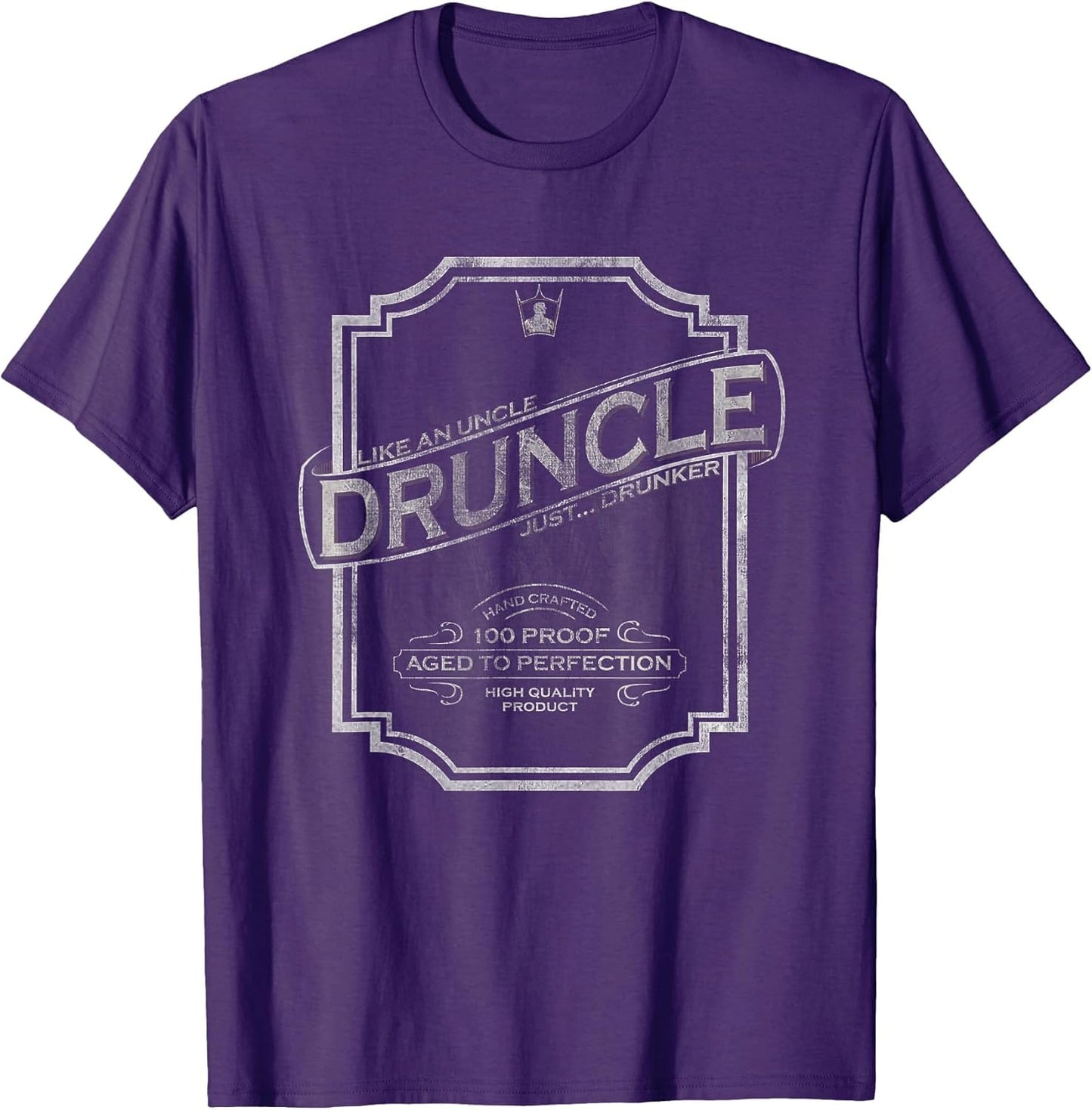 DRUNCLE Vintage Weathered Whiskey Label Design T Shirt