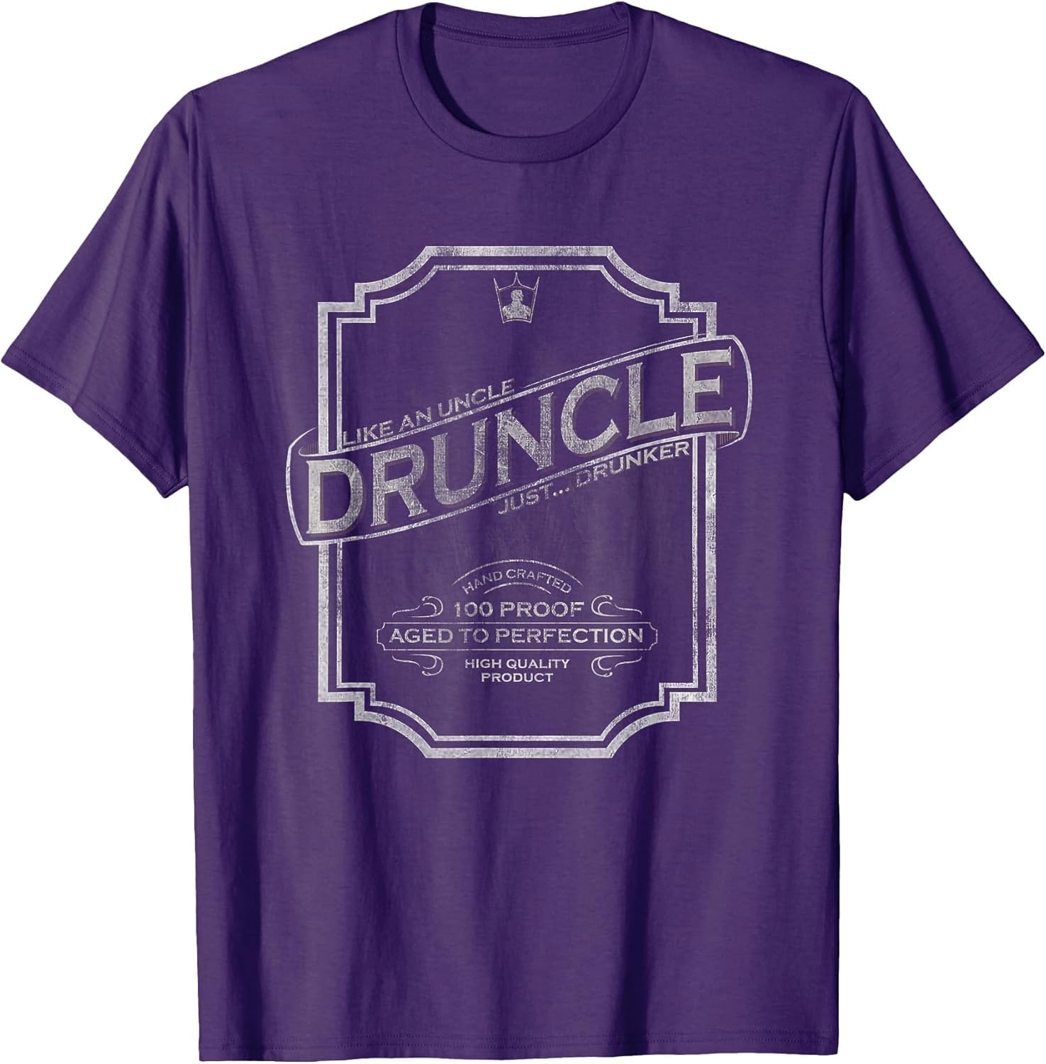 DRUNCLE Vintage Weathered Whiskey Label Design T Shirt