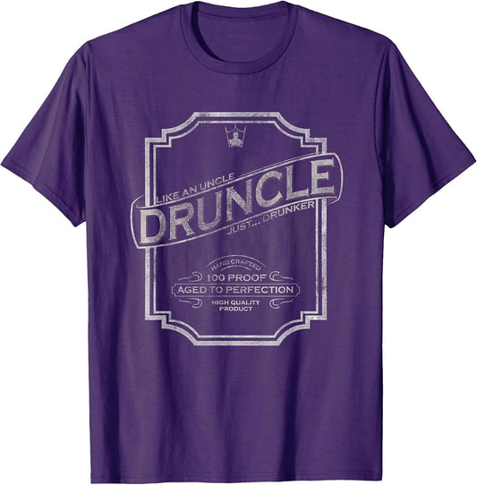 DRUNCLE Vintage Weathered Whiskey Label Design T Shirt