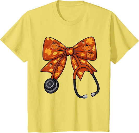 Cute Fall Nurse Coquette Bow Stethoscope Autumn Doctor