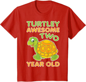 Turtley Awesome Two Year Old Kids 2nd Birthday Turtle