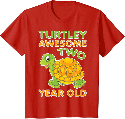 Turtley Awesome Two Year Old Kids 2nd Birthday Turtle