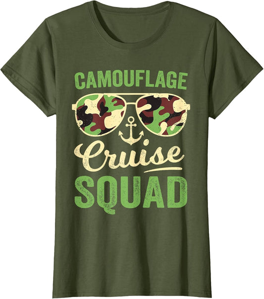 Camouflage Cruise Squad Retro Vintage Family Matching Camo