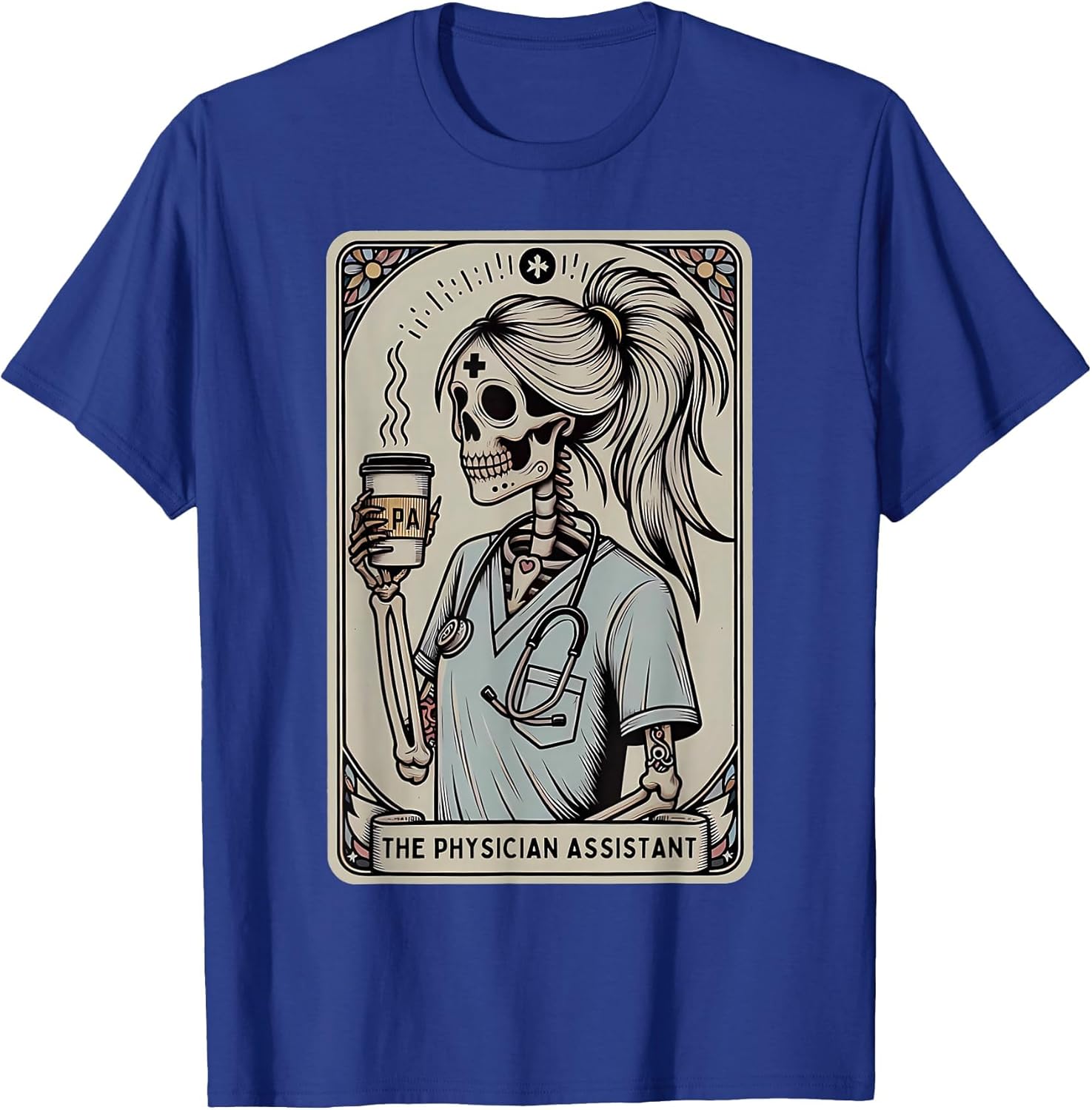 Physician Assistant Tarot Card Skeleton Coffee Halloween PA
