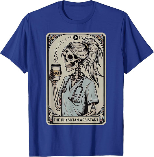 Physician Assistant Tarot Card Skeleton Coffee Halloween PA