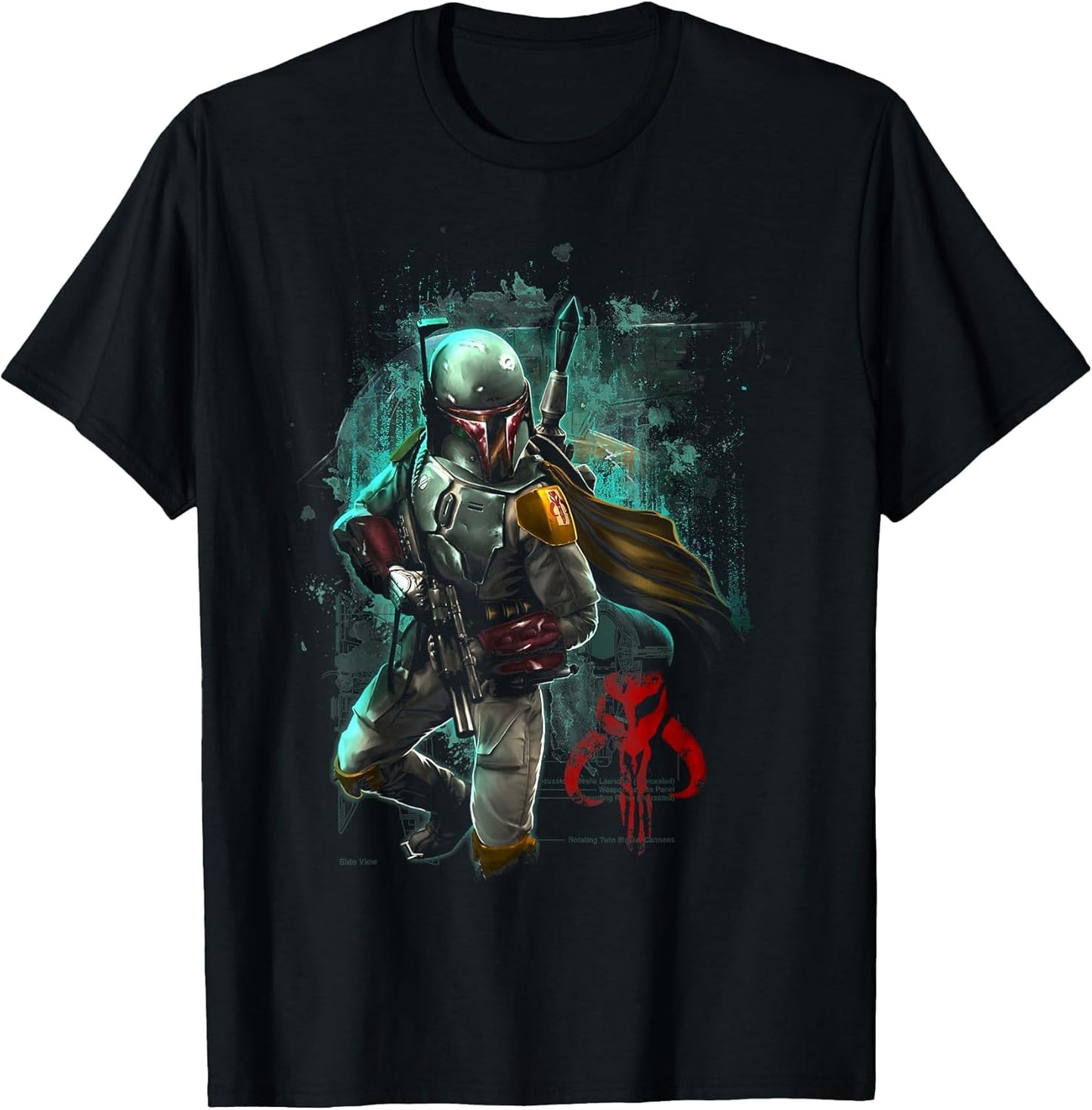 Star Wars Boba Fett Grunge Profile Graphic