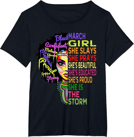 March Birthday Girl Queens are Born in March Shirt