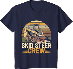 Retro Skid Steer Crew Vintage Heavy Equipment Operator