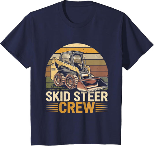 Retro Skid Steer Crew Vintage Heavy Equipment Operator