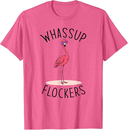 Whassup Flockers? Funny Vintage Pink Flamingo Sunglasses