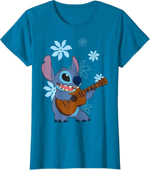 Disney Lilo & Stitch Tropical Stich Ukulele , Women, Sapphire Blue, Large