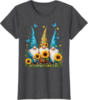 Gnomes with Sunflower Butterfly Flower Garden Gardener