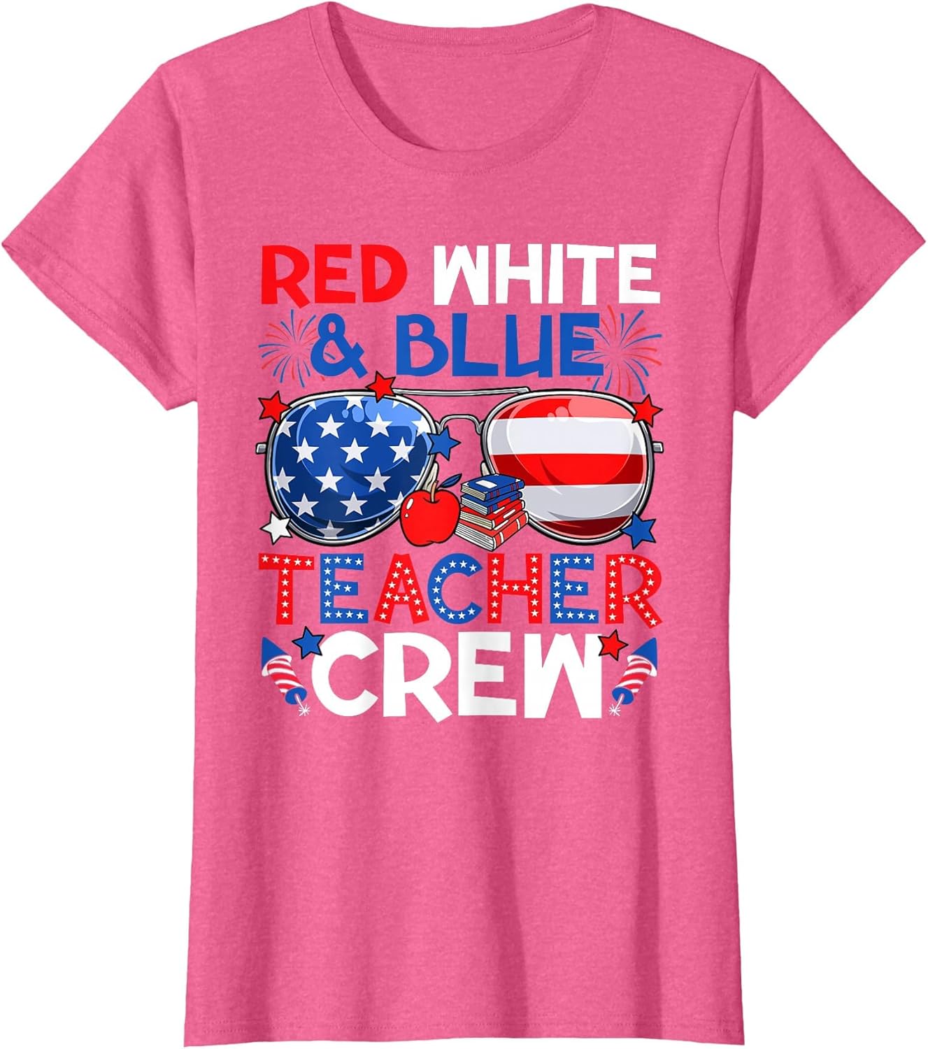 4th of July Red White & Teacher Crew American Flag
