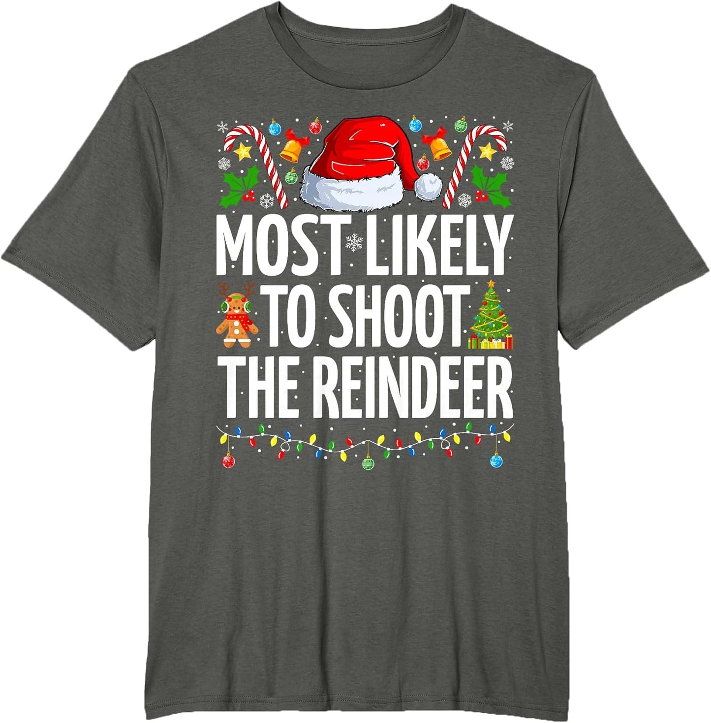 Most Likely to Shoot The Reindeer Funny Family Christmas