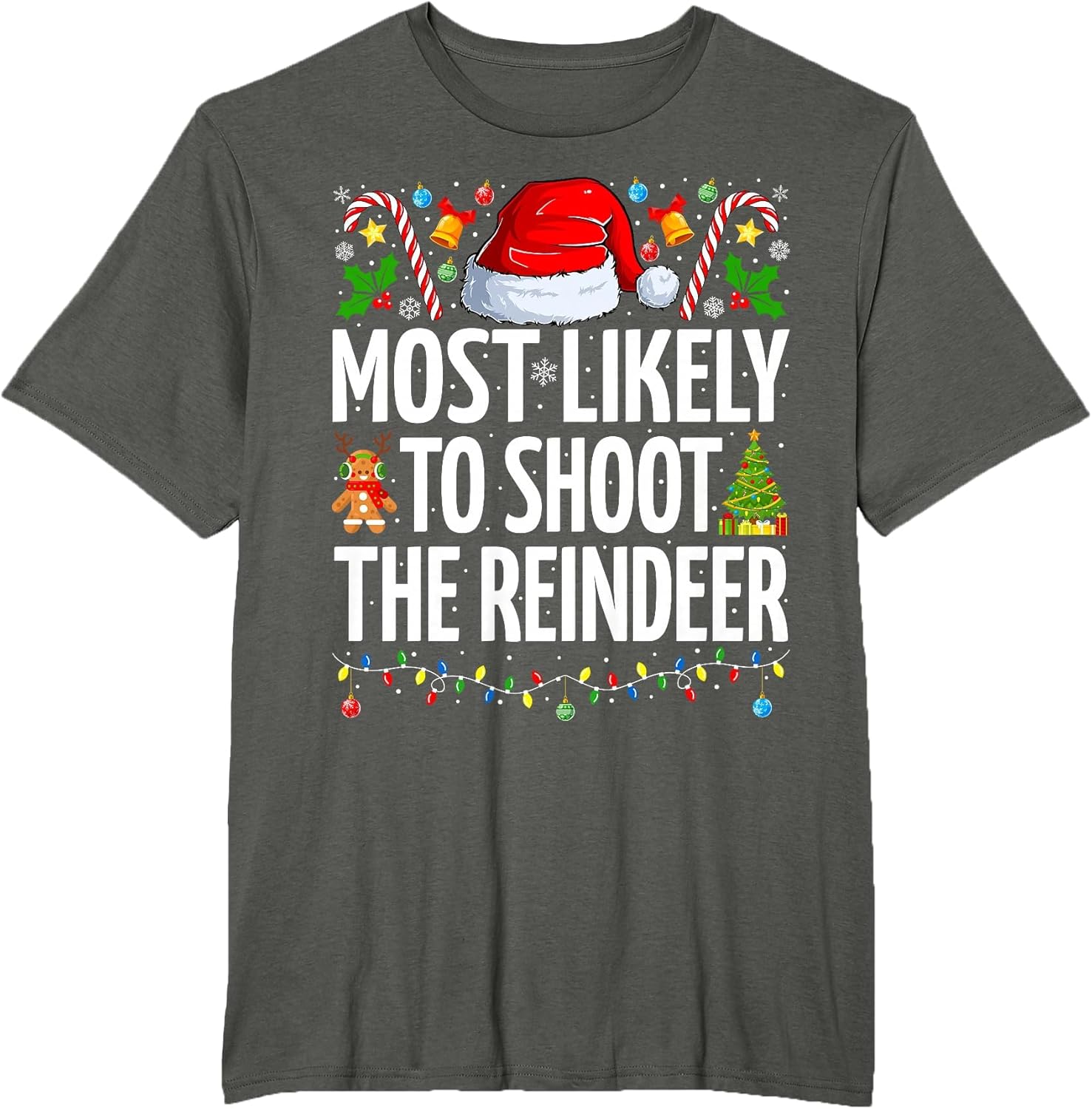 Most Likely to Shoot The Reindeer Funny Family Christmas