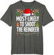 Most Likely to Shoot The Reindeer Funny Family Christmas