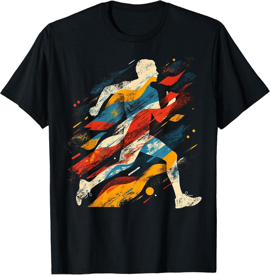 Artsy Cross Country Runner on Abstract Art Running