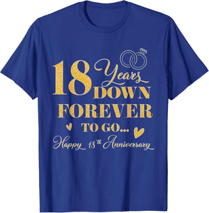 18 Year Down Forever to Go Happy 18th Anniversary for Couple