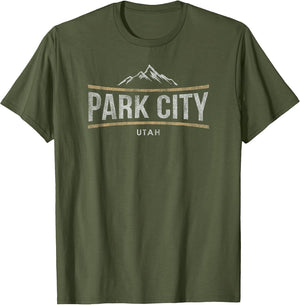 Vintage Park City Utah Mountain Forest Hiking Retro
