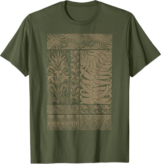 Fern Botanical Plant Botany Vintage Wild Flower , Men, Olive Green, X-Large