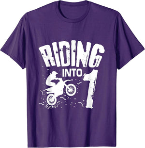 Riding Into 1 Funny Dirt Bike First Birthday Biker Apparel