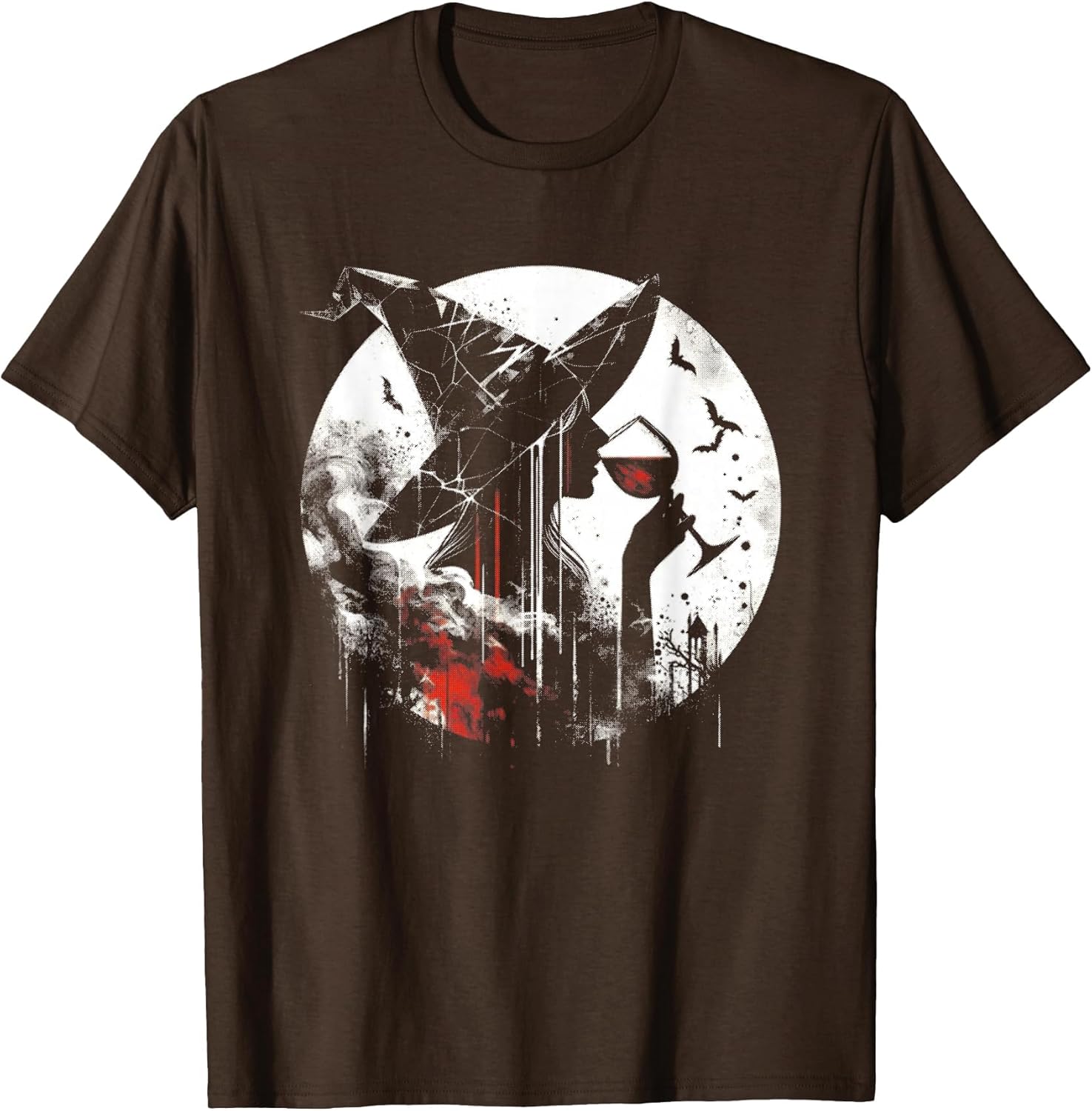 Wine Drinking Witch - Creepy Witch Halloween Wine Lover