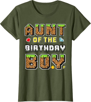Aunt of The Birthday Boy Gamer Pixel Birthday Party Matching