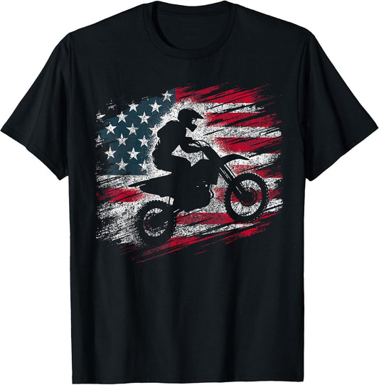 Motocross USA Dirt Bike American Flag
