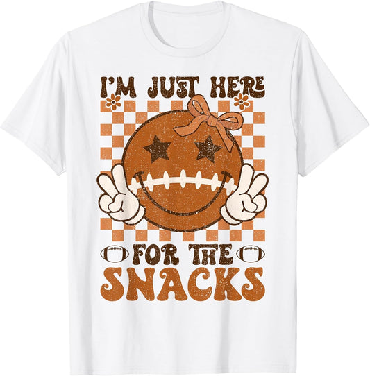 I'm Just Here for The Snacks Football Retro Game Day Girls