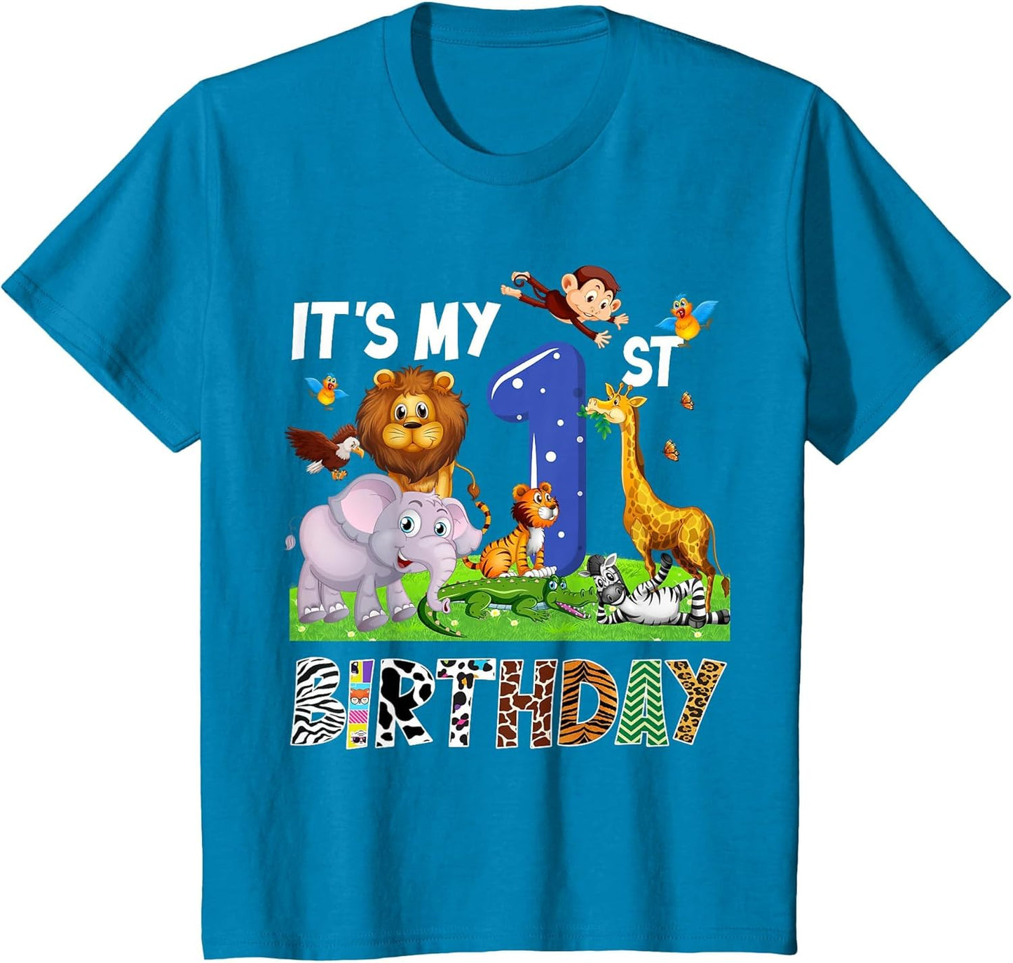 It's My 1st Birthday Zoo Jungle Safari 1 Year Old Animals
