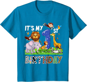 It's My 1st Birthday Zoo Jungle Safari 1 Year Old Animals