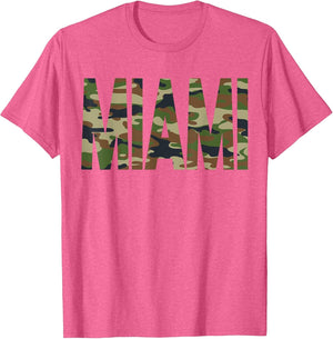 Miami Camouflage Seamless Pattern Typography Cool