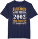 Legends were Born in 2002 Birthday Vintage Distressed