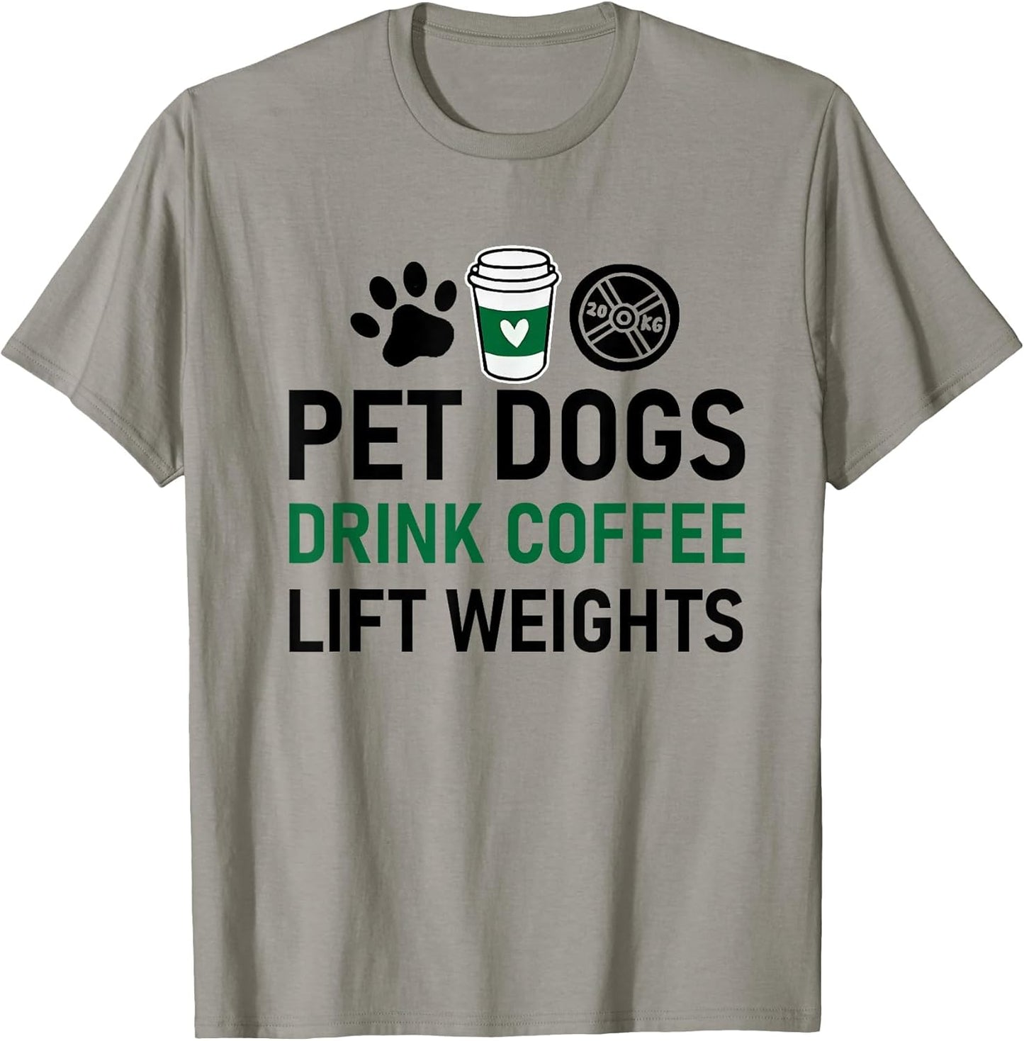 Pet Dogs Drink Coffee Lift Weights Funny Gym Workout