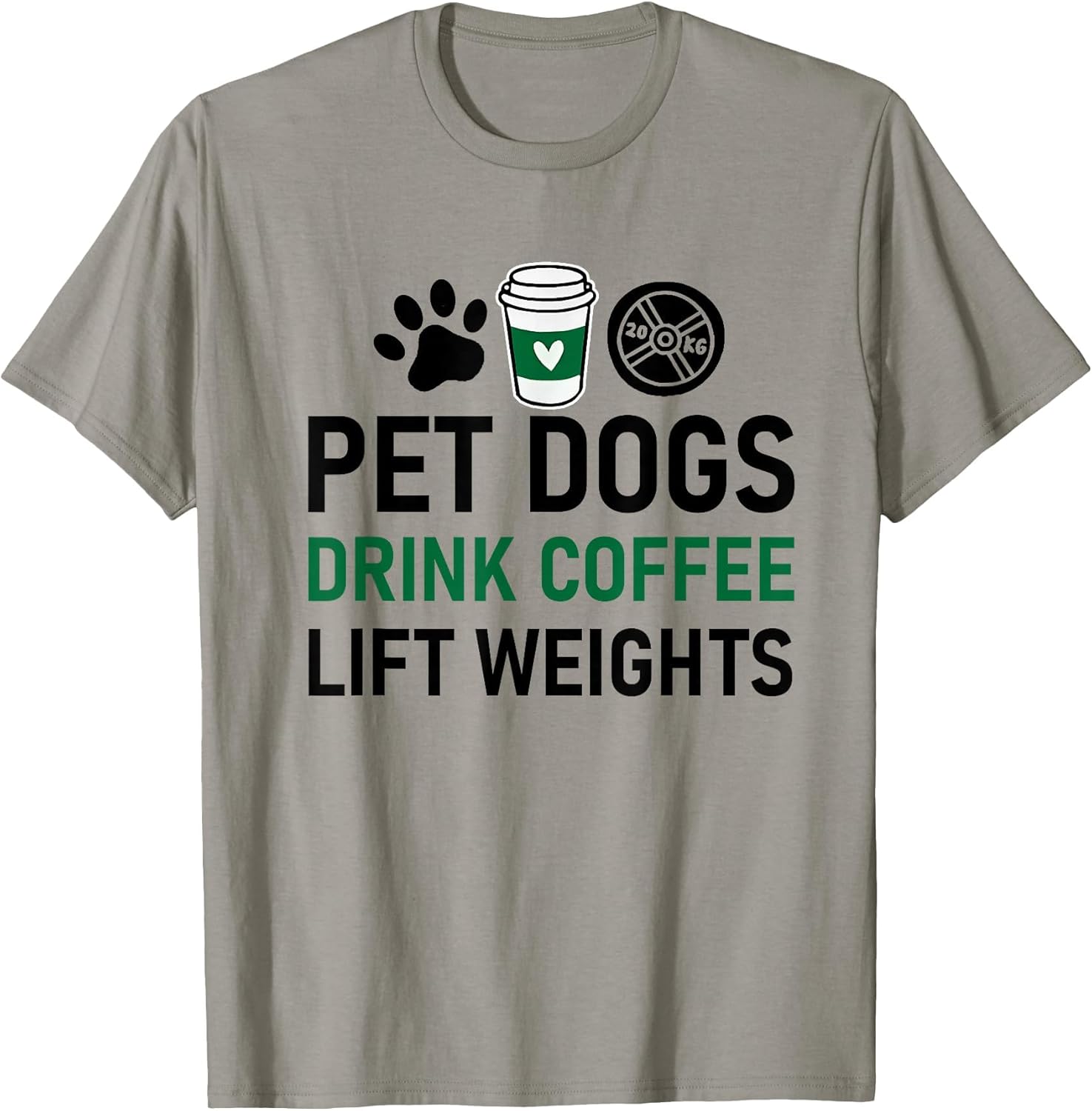Pet Dogs Drink Coffee Lift Weights Funny Gym Workout