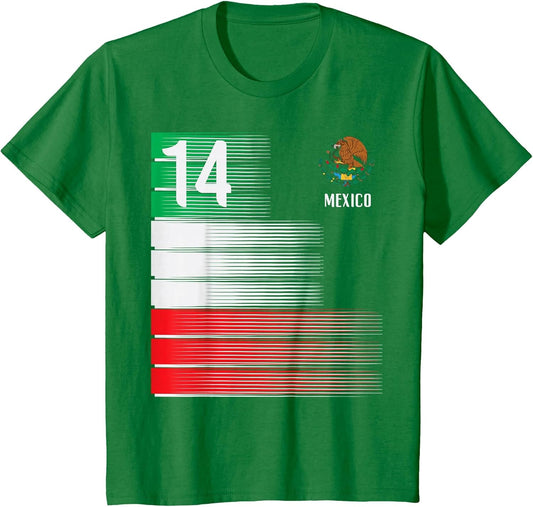 Mexican Flag 14 Mexico Soccer Fan Men Women Kids Boys Girls
