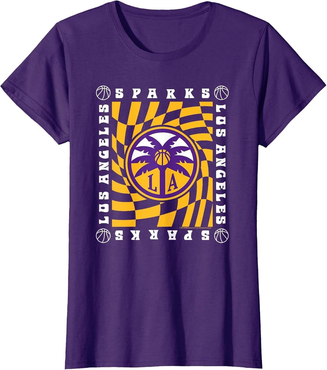 WNBA Los Angeles Sparks Retro Wavy Checkerboard
