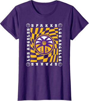 WNBA Los Angeles Sparks Retro Wavy Checkerboard