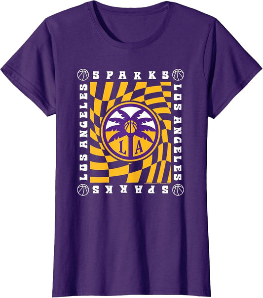 WNBA Los Angeles Sparks Retro Wavy Checkerboard