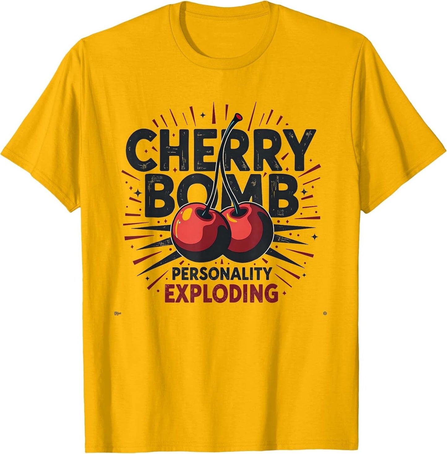 Cherry Bomb Personality Exploding Graphic Design