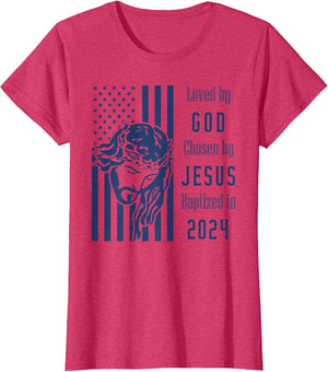 Loved by God Chosen by Jesus Baptized 2024 Christ Flag