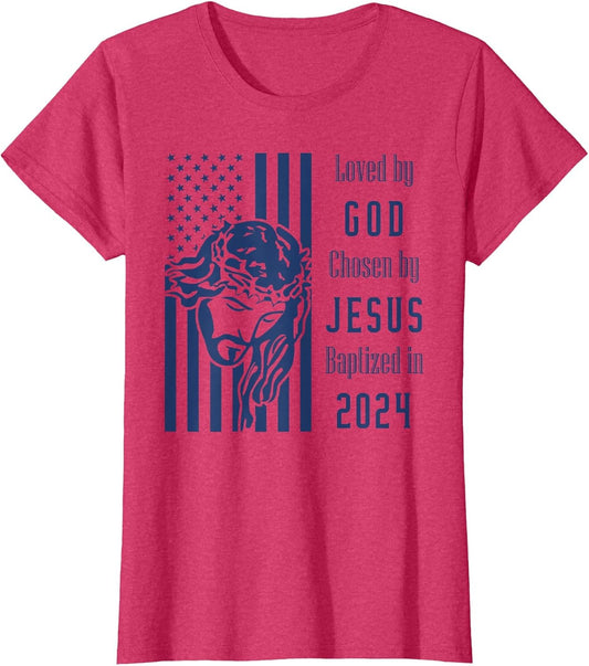 Loved by God Chosen by Jesus Baptized 2024 Christ Flag