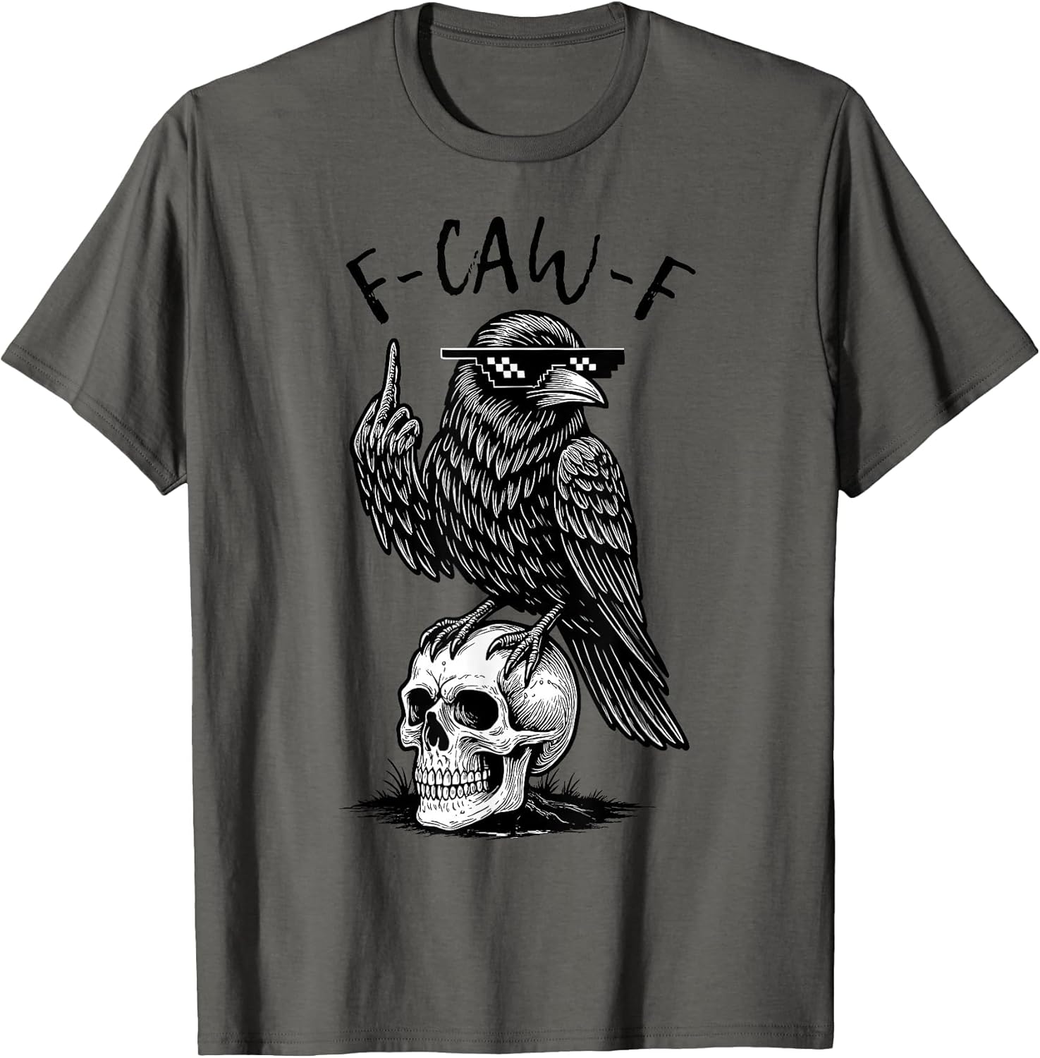 F-Caw-F Black Crow Black Bird Funny Crow F-Caw-F