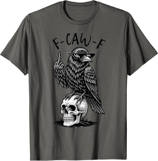 F-Caw-F Black Crow Black Bird Funny Crow F-Caw-F