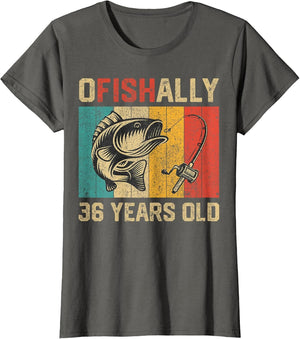 Ofishally 36 Years Old Funny Fishing Birthday Fisherman