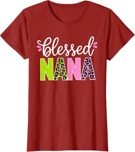 Blessed Nana Shirt Women Grandma Nana Mothers Day