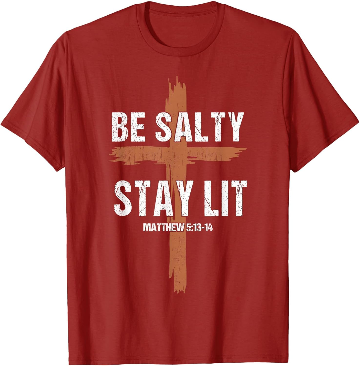 Men Christian-Shirt Be Salty Stay Lit Religious Cross Jesus