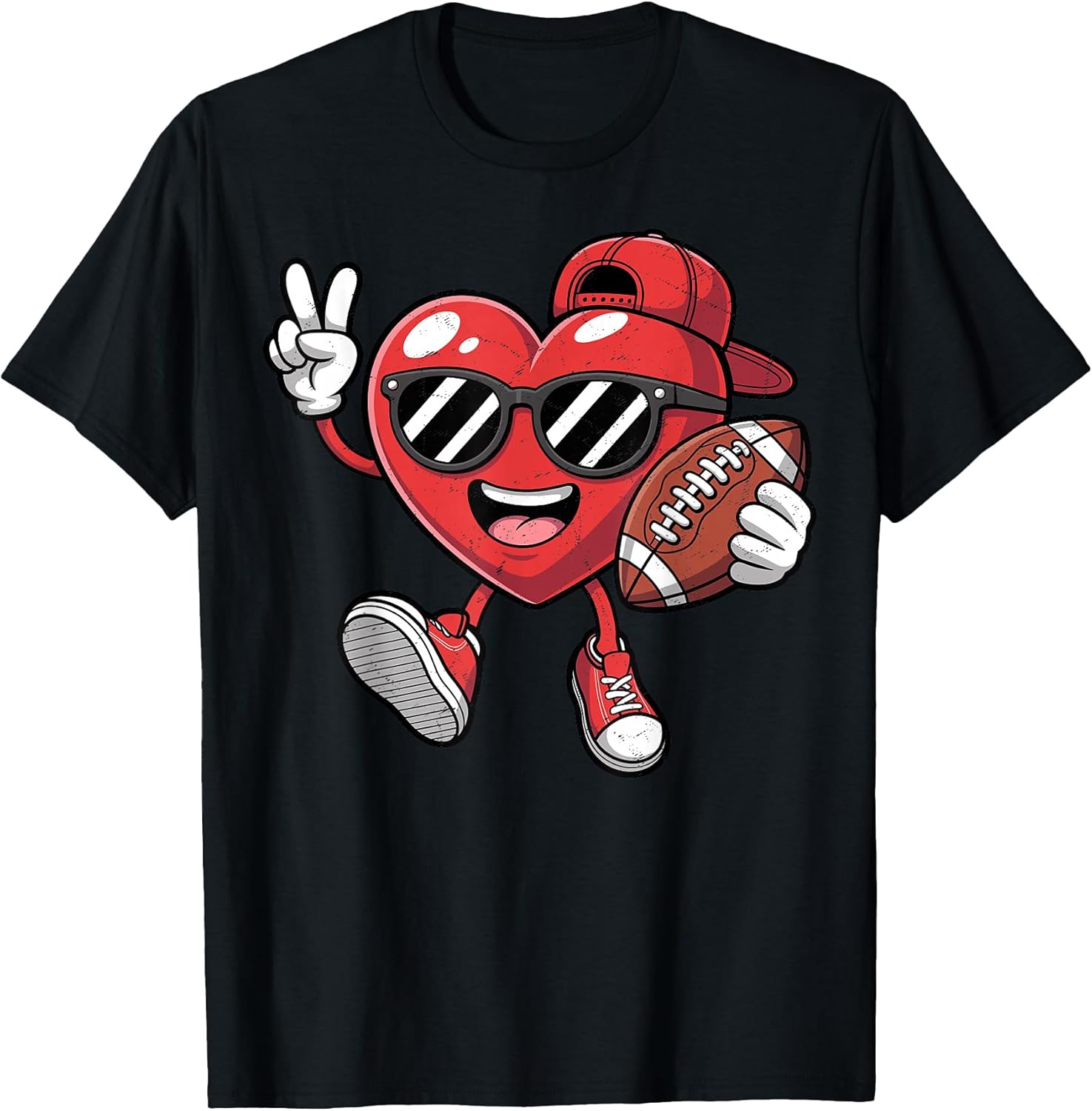 Valentines Day Football Heart Boys Men Kids Sports
