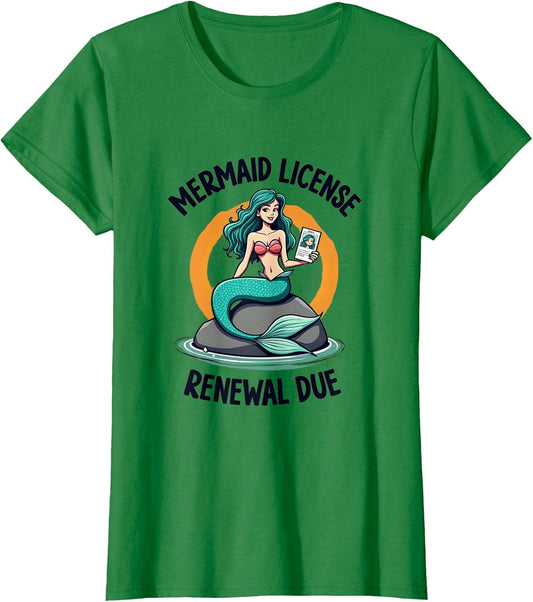 Mermaid License Renewal Due Funny Ocean Design